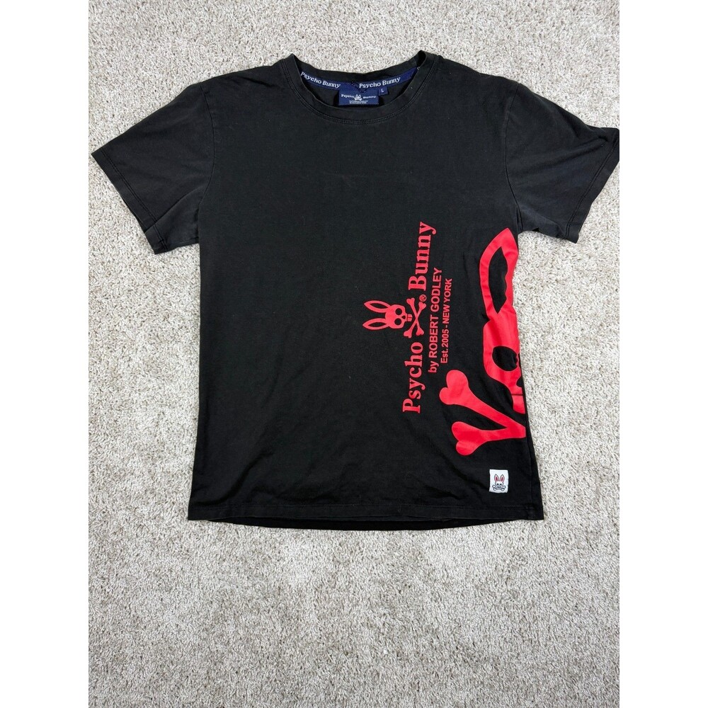 Psycho Bunny Graphic Logo T-Shirt Black Size L